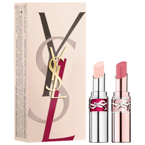 YSL Lip Gloss Stick & Tinted Lip Balm Gift Set-Candy Glaze 02Candy Glow 44B